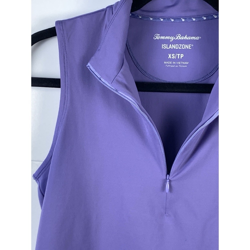 Tommy Bahama IslandZone Golf Tank Top Womens XS Purple 1/4 Zip Sleeveless - Picture 7 of 14